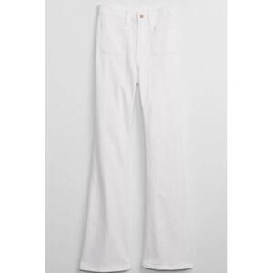Gap Size 32/14 Authentic Flare Jeans White Cotton Blend Mid Rise Stretch Pockets